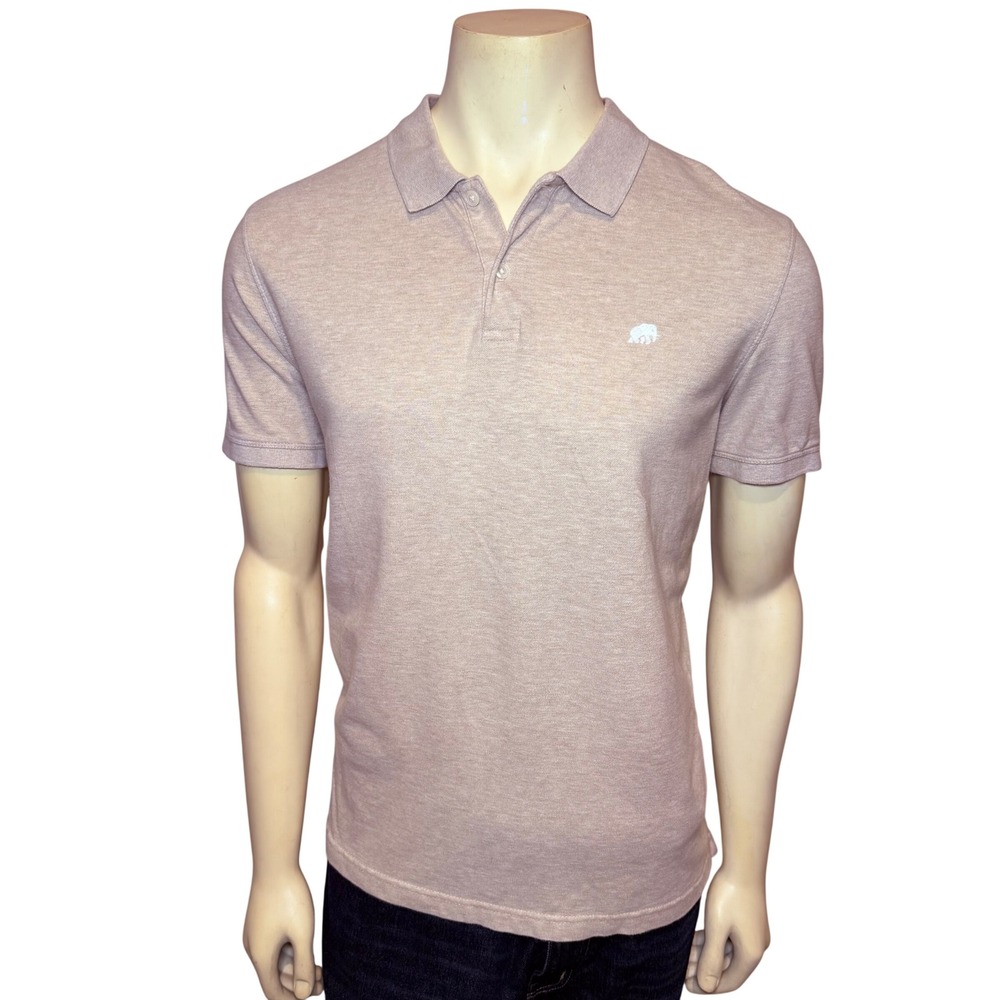 Banana Republic Mens Organic Cotton Pique Polo Shirt Light Oatmeal Tan Large